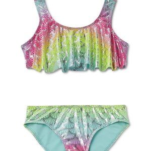Mermaid Scale Print Bikini Swimsuit With UPF 50+